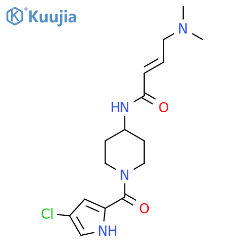 (2E)-N-[1-(4-chloro-1H-pyrrole-2-carbonyl)piperidin-4-yl]-4-(dimethylamino)but-2-enamide structure