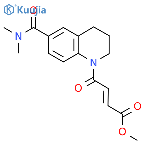 Methyl (E)-4-[6-(dimethylcarbamoyl)-3,4-dihydro-2H-quinolin-1-yl]-4-oxobut-2-enoate structure