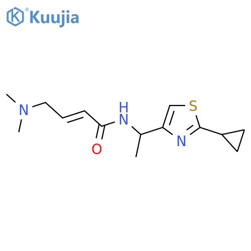 (2E)-N-1-(2-cyclopropyl-1,3-thiazol-4-yl)ethyl-4-(dimethylamino)but-2-enamide structure