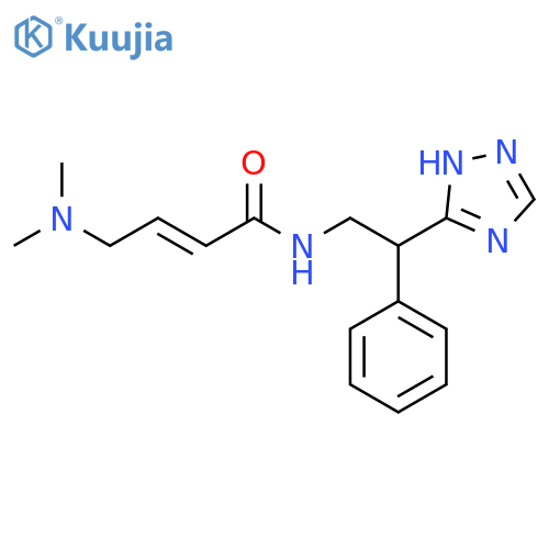 (2E)-4-(dimethylamino)-N-[2-phenyl-2-(4H-1,2,4-triazol-3-yl)ethyl]but-2-enamide structure