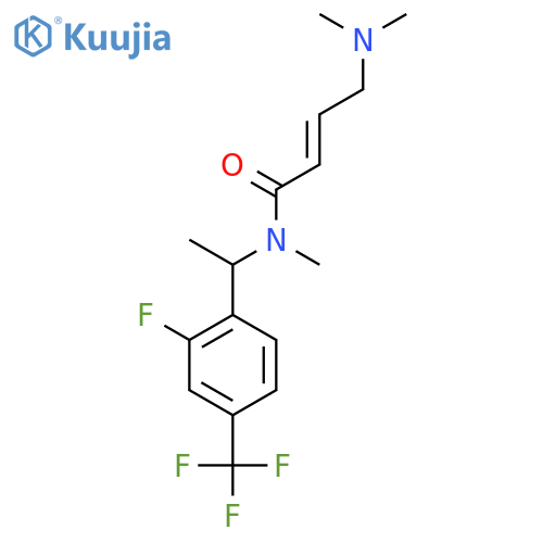(2E)-4-(dimethylamino)-N-{1-[2-fluoro-4-(trifluoromethyl)phenyl]ethyl}-N-methylbut-2-enamide structure