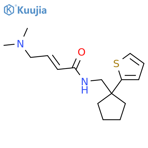 (2E)-4-(dimethylamino)-N-{1-(thiophen-2-yl)cyclopentylmethyl}but-2-enamide structure