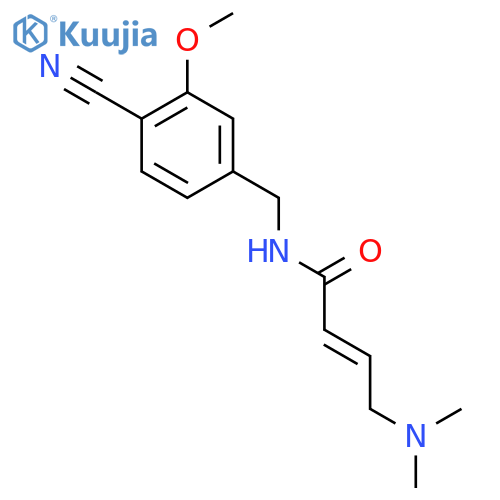 (2E)-N-(4-cyano-3-methoxyphenyl)methyl-4-(dimethylamino)but-2-enamide structure