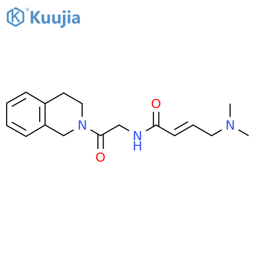 (E)-N-[2-(3,4-Dihydro-1H-isoquinolin-2-yl)-2-oxoethyl]-4-(dimethylamino)but-2-enamide structure