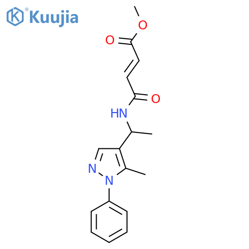 Methyl (E)-4-[1-(5-methyl-1-phenylpyrazol-4-yl)ethylamino]-4-oxobut-2-enoate structure