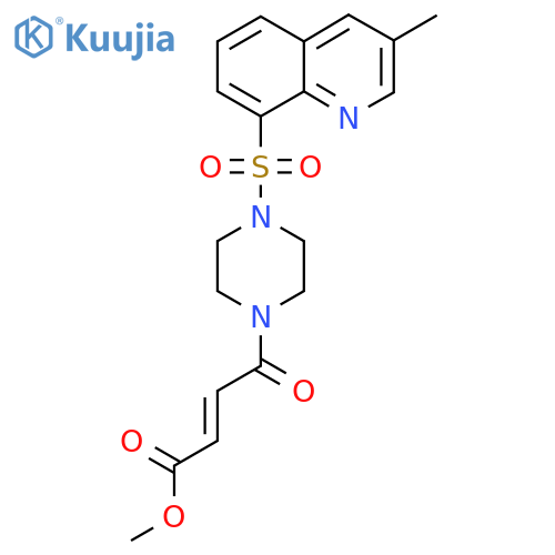 Methyl (E)-4-[4-(3-methylquinolin-8-yl)sulfonylpiperazin-1-yl]-4-oxobut-2-enoate structure