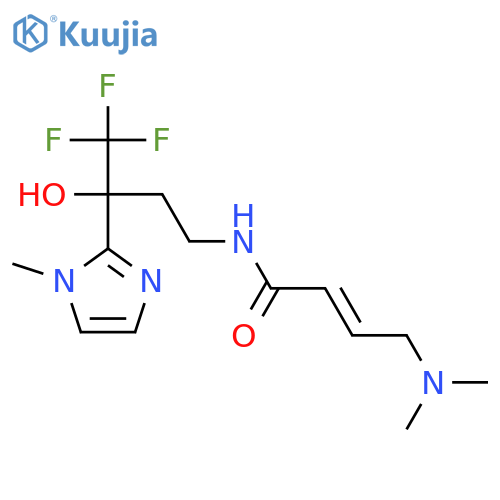 (E)-4-(Dimethylamino)-N-[4,4,4-trifluoro-3-hydroxy-3-(1-methylimidazol-2-yl)butyl]but-2-enamide structure