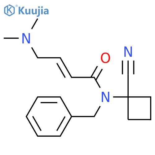 (2E)-N-benzyl-N-(1-cyanocyclobutyl)-4-(dimethylamino)but-2-enamide structure