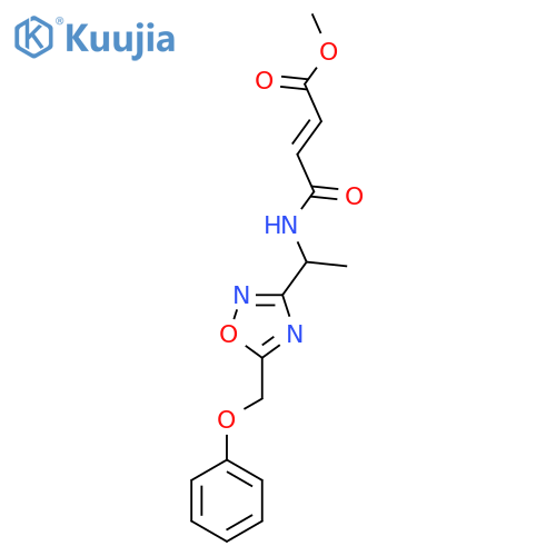 Methyl (E)-4-oxo-4-[1-[5-(phenoxymethyl)-1,2,4-oxadiazol-3-yl]ethylamino]but-2-enoate structure