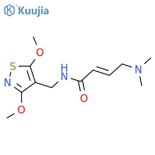 (E)-N-[(3,5-Dimethoxy-1,2-thiazol-4-yl)methyl]-4-(dimethylamino)but-2-enamide structure