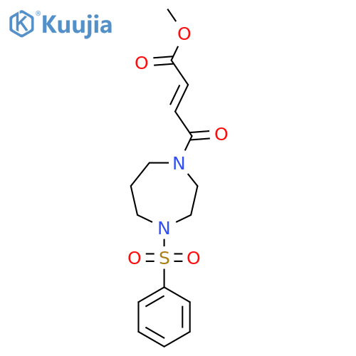 Methyl (E)-4-[4-(benzenesulfonyl)-1,4-diazepan-1-yl]-4-oxobut-2-enoate structure