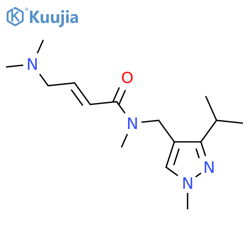 (2E)-4-(dimethylamino)-N-methyl-N-{1-methyl-3-(propan-2-yl)-1H-pyrazol-4-ylmethyl}but-2-enamide structure