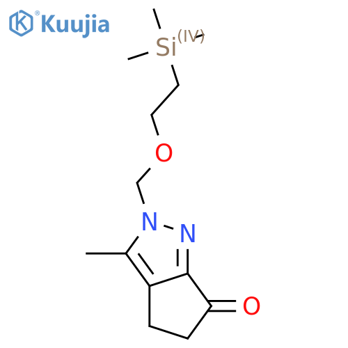 3-methyl-2-(2-trimethylsilylethoxymethyl)-4,5-dihydrocyclopenta[c]pyrazol-6-one structure
