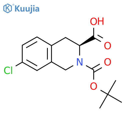 (3S)-2-(tert-butoxy)carbonyl-7-chloro-1,2,3,4-tetrahydroisoquinoline-3-carboxylic acid structure