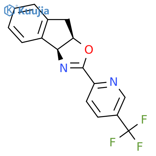 (3As,8aR)-2-(5-(Trifluoromethyl)pyridin-2-yl)-3a,8a-dihydro-8H-indeno[1,2-d]oxazole structure