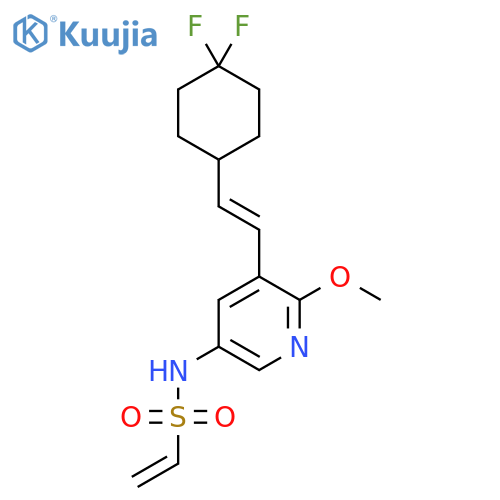 N-{5-(1E)-2-(4,4-difluorocyclohexyl)ethenyl-6-methoxypyridin-3-yl}ethene-1-sulfonamide structure