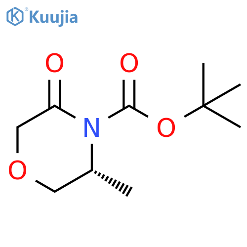 4-Morpholinecarboxylic acid, 3-methyl-5-oxo-, 1,1-dimethylethyl ester, (3R)- structure