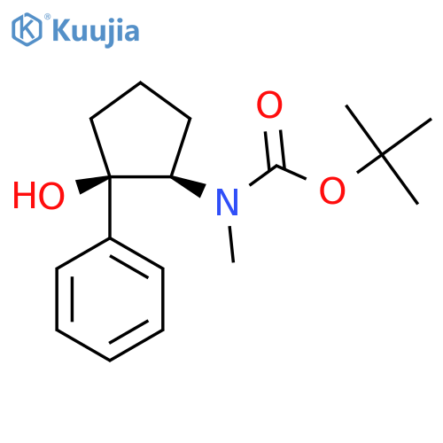 rac-tert-butyl N-(1R,2R)-2-hydroxy-2-phenylcyclopentyl-N-methylcarbamate structure