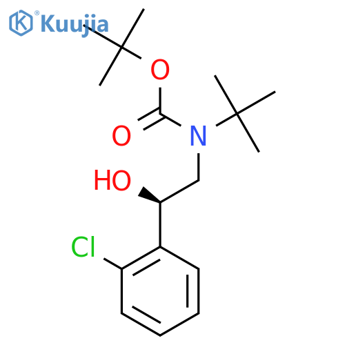 tert-butyl N-tert-butyl-N-(2R)-2-(2-chlorophenyl)-2-hydroxyethylcarbamate structure