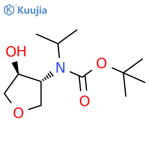 rac-tert-butyl N-(3R,4S)-4-hydroxyoxolan-3-yl-N-(propan-2-yl)carbamate, trans structure