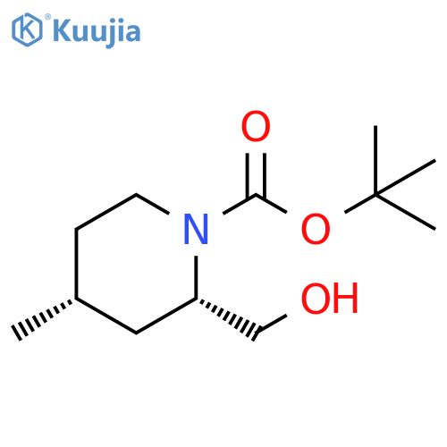 1-Piperidinecarboxylic acid, 2-(hydroxymethyl)-4-methyl-, 1,1-dimethylethyl ester, (2S,4R)- structure