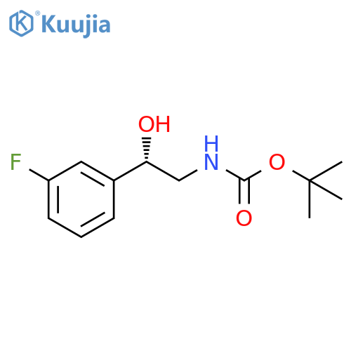 tert-butyl N-(2S)-2-(3-fluorophenyl)-2-hydroxyethylcarbamate structure