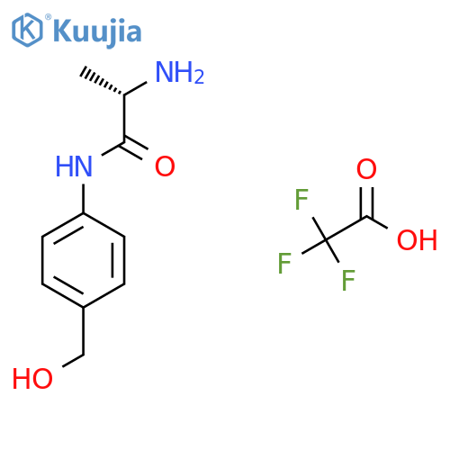 (2S)-2-Amino-N-[4-(hydroxymethyl)phenyl]propanamide;2,2,2-trifluoroacetic acid structure