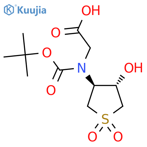 rac-2-{(tert-butoxy)carbonyl(3R,4R)-4-hydroxy-1,1-dioxo-1lambda6-thiolan-3-ylamino}acetic acid structure