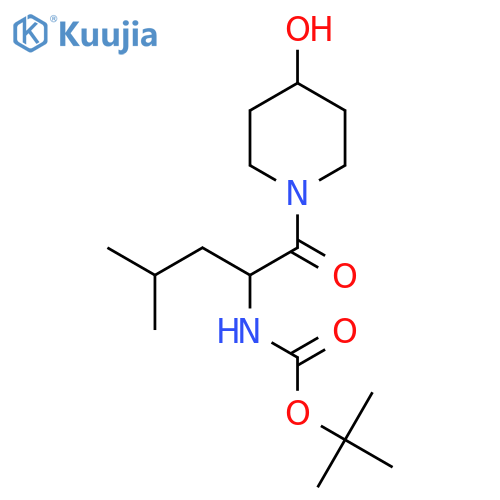 tert-butyl N-1-(4-hydroxypiperidin-1-yl)-4-methyl-1-oxopentan-2-ylcarbamate structure