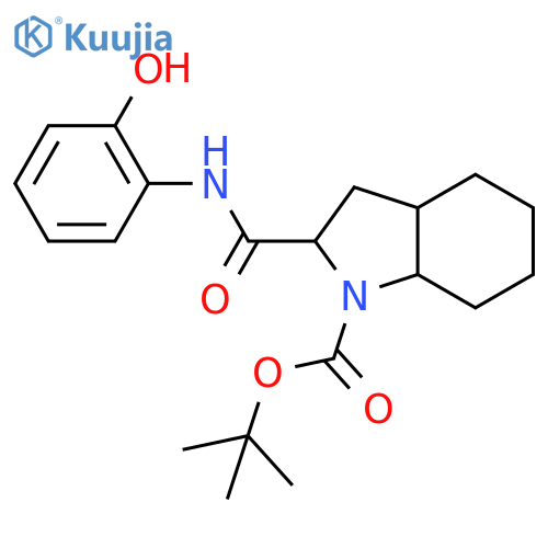 tert-butyl 2-(2-hydroxyphenyl)carbamoyl-octahydro-1H-indole-1-carboxylate structure