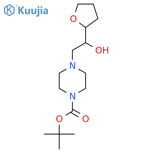 tert-butyl 4-2-hydroxy-2-(oxolan-2-yl)ethylpiperazine-1-carboxylate structure