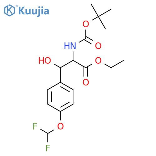 ethyl 2-{(tert-butoxy)carbonylamino}-3-4-(difluoromethoxy)phenyl-3-hydroxypropanoate structure