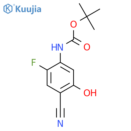 tert-butyl N-(4-cyano-2-fluoro-5-hydroxyphenyl)carbamate structure