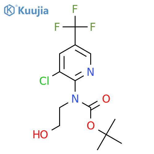 tert-butyl N-3-chloro-5-(trifluoromethyl)pyridin-2-yl-N-(2-hydroxyethyl)carbamate structure