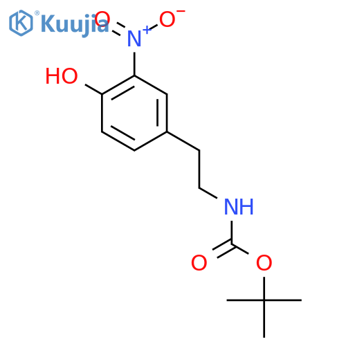 tert-butyl N-2-(4-hydroxy-3-nitrophenyl)ethylcarbamate structure