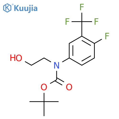 tert-butyl N-4-fluoro-3-(trifluoromethyl)phenyl-N-(2-hydroxyethyl)carbamate structure