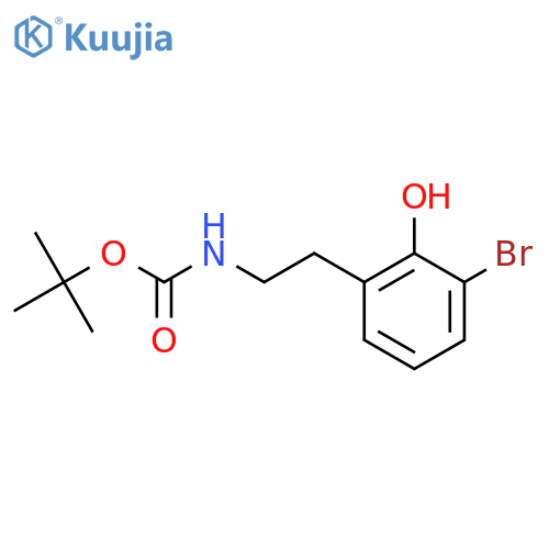 tert-butyl N-2-(3-bromo-2-hydroxyphenyl)ethylcarbamate structure