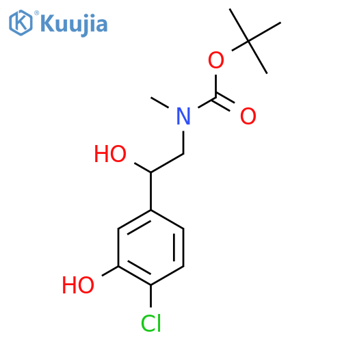 tert-butyl N-2-(4-chloro-3-hydroxyphenyl)-2-hydroxyethyl-N-methylcarbamate structure