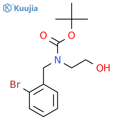 tert-butyl N-(2-bromophenyl)methyl-N-(2-hydroxyethyl)carbamate structure