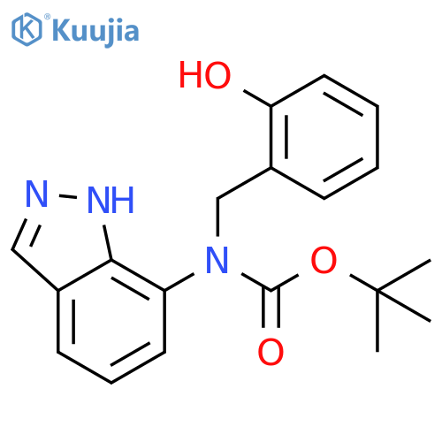 tert-butyl N-(2-hydroxyphenyl)methyl-N-(2H-indazol-7-yl)carbamate structure