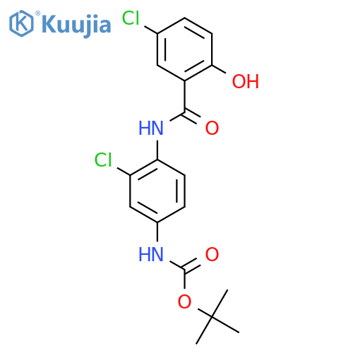 tert-butyl N-3-chloro-4-(5-chloro-2-hydroxybenzamido)phenylcarbamate structure