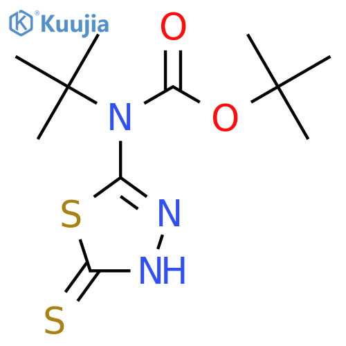 tert-butyl N-tert-butyl-N-(5-sulfanyl-1,3,4-thiadiazol-2-yl)carbamate structure
