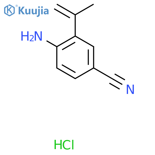 4-amino-3-(prop-1-en-2-yl)benzonitrile hydrochloride structure