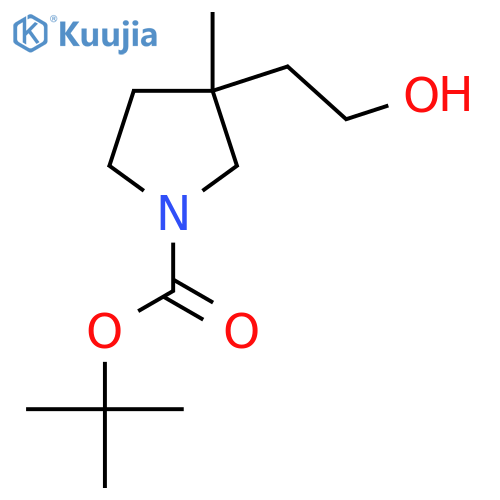 Tert-butyl 3-(2-hydroxyethyl)-3-methylpyrrolidine-1-carboxylate structure