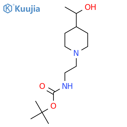 tert-butyl N-{2-4-(1-hydroxyethyl)piperidin-1-ylethyl}carbamate structure