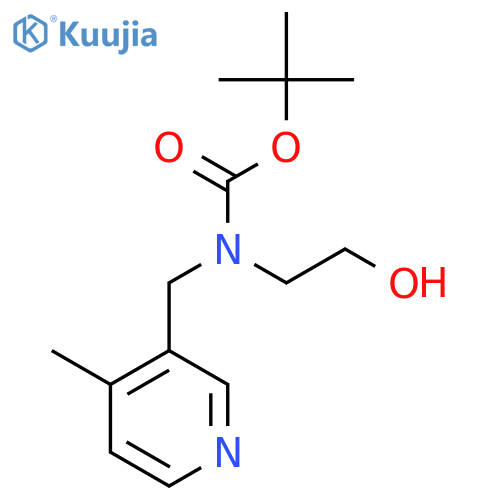 tert-butyl N-(2-hydroxyethyl)-N-(4-methylpyridin-3-yl)methylcarbamate structure