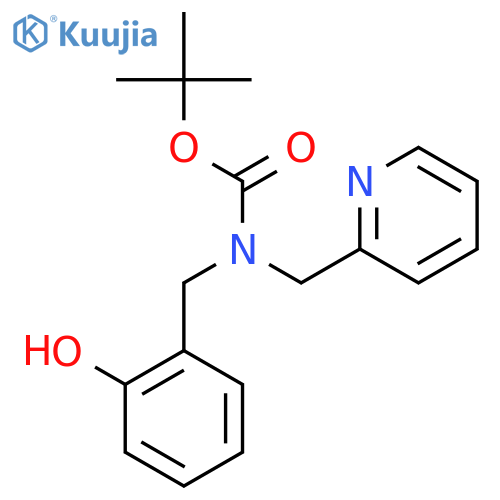 tert-butyl N-(2-hydroxyphenyl)methyl-N-(pyridin-2-yl)methylcarbamate structure