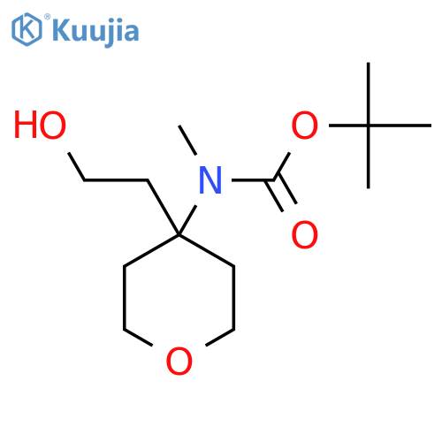 tert-butyl N-[4-(2-hydroxyethyl)oxan-4-yl]-N-methylcarbamate structure