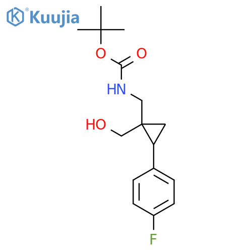 tert-butyl N-{2-(4-fluorophenyl)-1-(hydroxymethyl)cyclopropylmethyl}carbamate structure