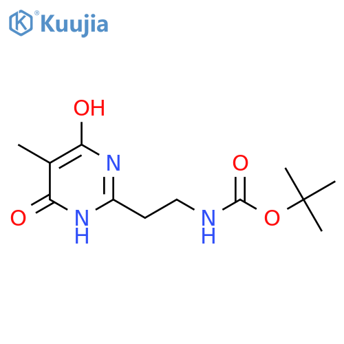 tert-butyl N-2-(4-hydroxy-5-methyl-6-oxo-1,6-dihydropyrimidin-2-yl)ethylcarbamate structure